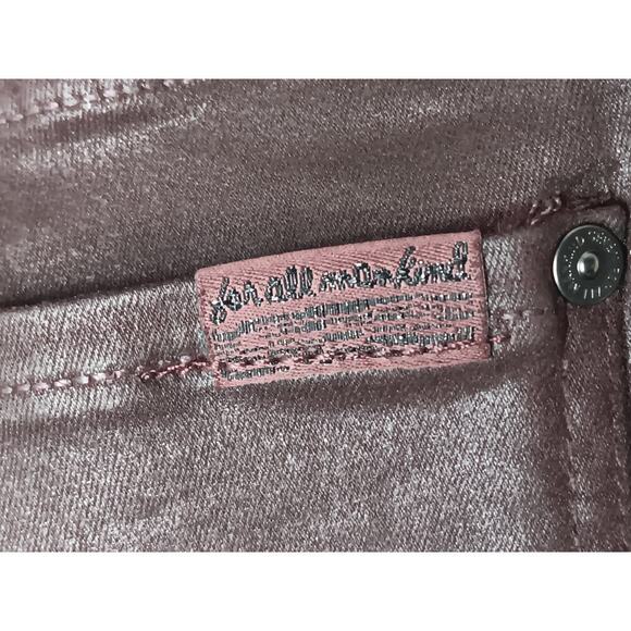 7 For All Mankind Coated Skinny Jeans Women’s 27 Dark Purple Metallic Waxed - Picture 14 of 16
